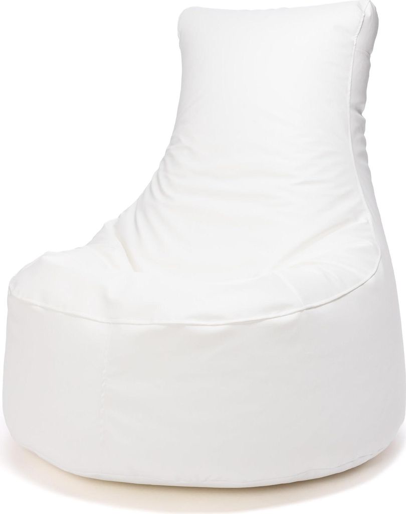 Ecopuf - Sitzsack Bean Bag aus Kunstleder 85 x 70 x 35 cm SEAT Weiß E1