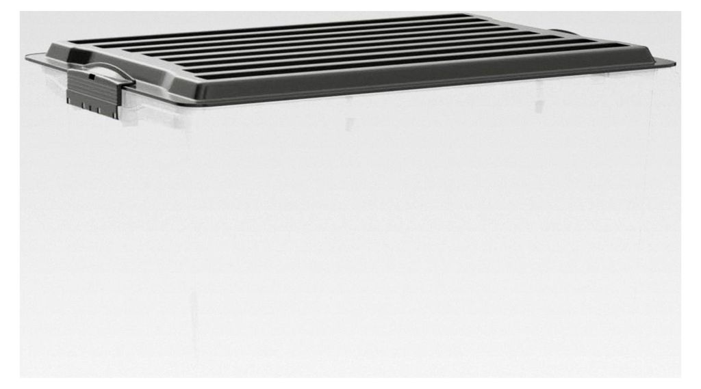 3er-Set Aufbewahrungsbox 38l mit Deckel, Kunststoff (PP) BPA-frei, anthrazit/transparent, 3 x A3/38l (57,5 x 40,0 x 25,0 cm)