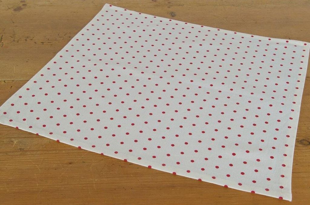 Textil Stoff Serviette rot weiß gepunktet 45x45 cm
