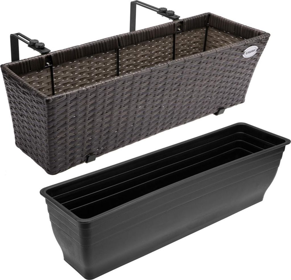 2x Bac à fleurs 11 litres support de montage intérieur Image du produit 