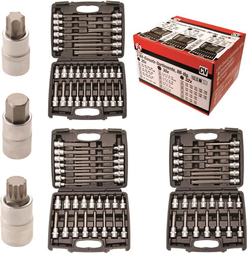 KRAFTMANN 5186 Coffret de 88 douilles à embout 1/2 multi-profils complet