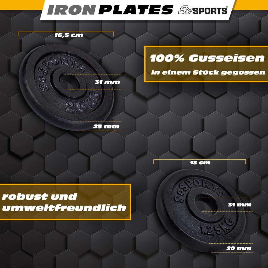 ScSPORTS® Kurzhanteln - 2er Set, 20 kg, 2 Produktbild 3