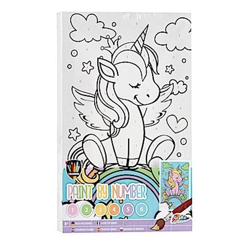 Malen nach Zahlen für Kids - Motiv Einhorn