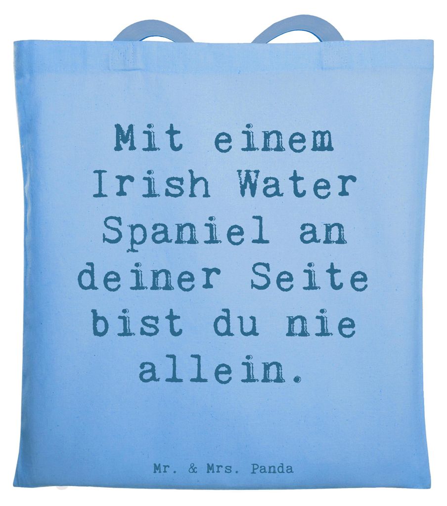 Mr. & Mrs. Panda Beutel Spruch Irish Water Spaniel Begleiter - Sky Blue - Geschenk, festival tasche, nie allein, Hund, Hunderassen, Hunde, treue, L...