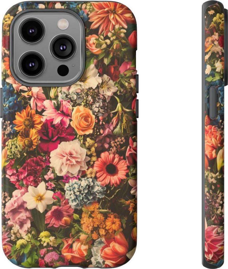 Buntes Blumenmuster – Handyhülle Kompatibel mit iPhone 14 Pro