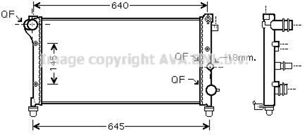 Radiateur moteur PRASCO FTA2292 OE 46798743 pour Fiat Panda