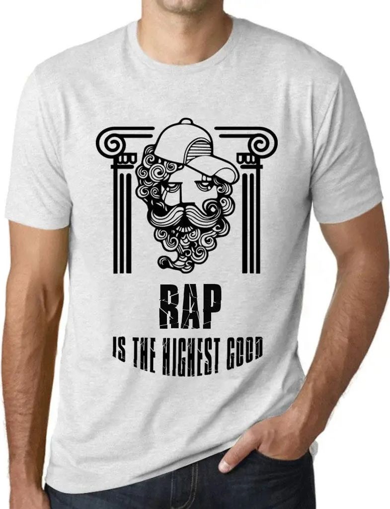 Herren Grafik T-Shirt Rap ist das höchste Gut – Rap Is The Highest Good – Öko-Verantwortlich Vintage Jahrgang Kurzarm Lustige Druck Geburtstag