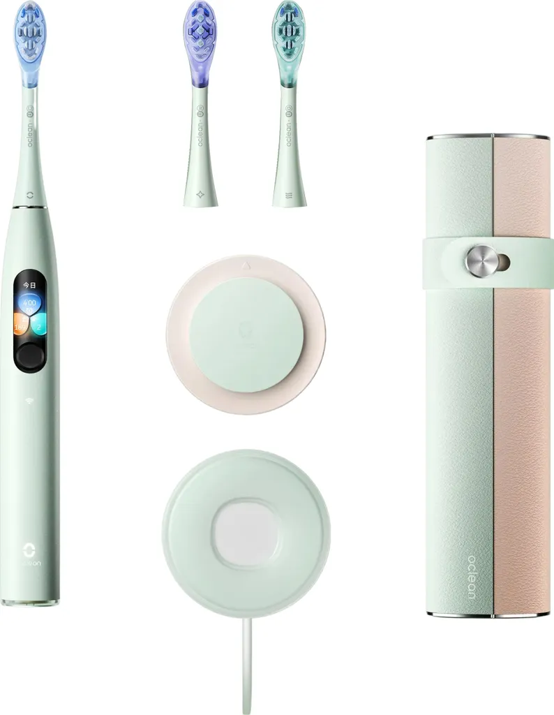 Oclean X Ultra S Verte : Brosse Sonique Connectée avec Écran et Boîtier - 12