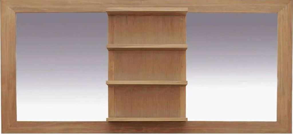 Teako Design Spiegel Kramfors mit Ablage Teakholz 180 x 80 cm