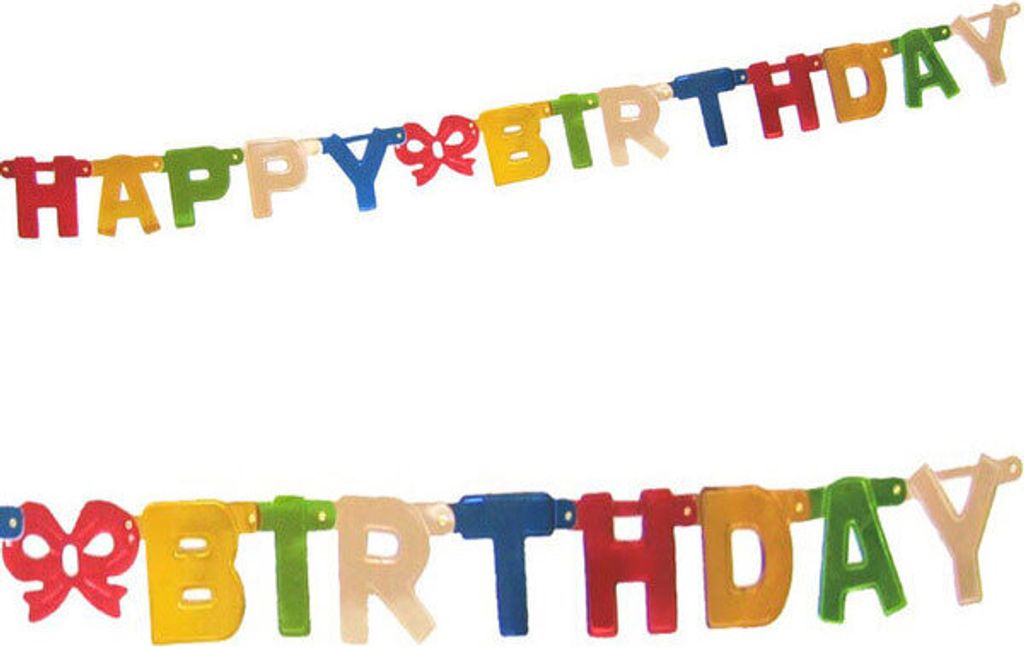 4x Girlande Geburtstag HAPPY BIRTHDAY bunt 1,5 m x 11 cm