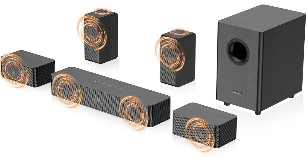 Soundbar für TV | Hiwill-Audio N512 400W 5.1.2 Dolby Atmos - Schwarz
