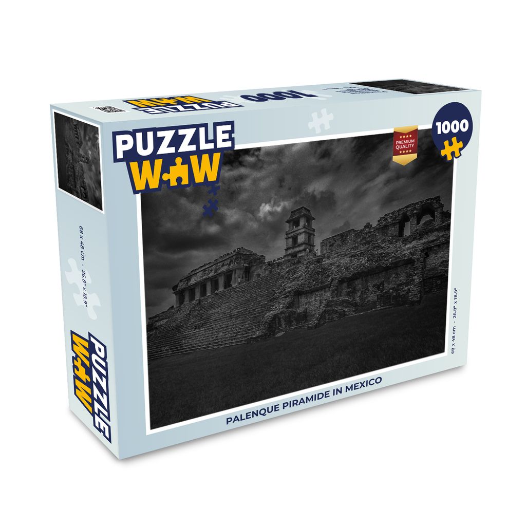 MuchoWow Puzzle 1000 Teile Pyramide von Palenque in Mexiko - Erwachsene - Rätsel