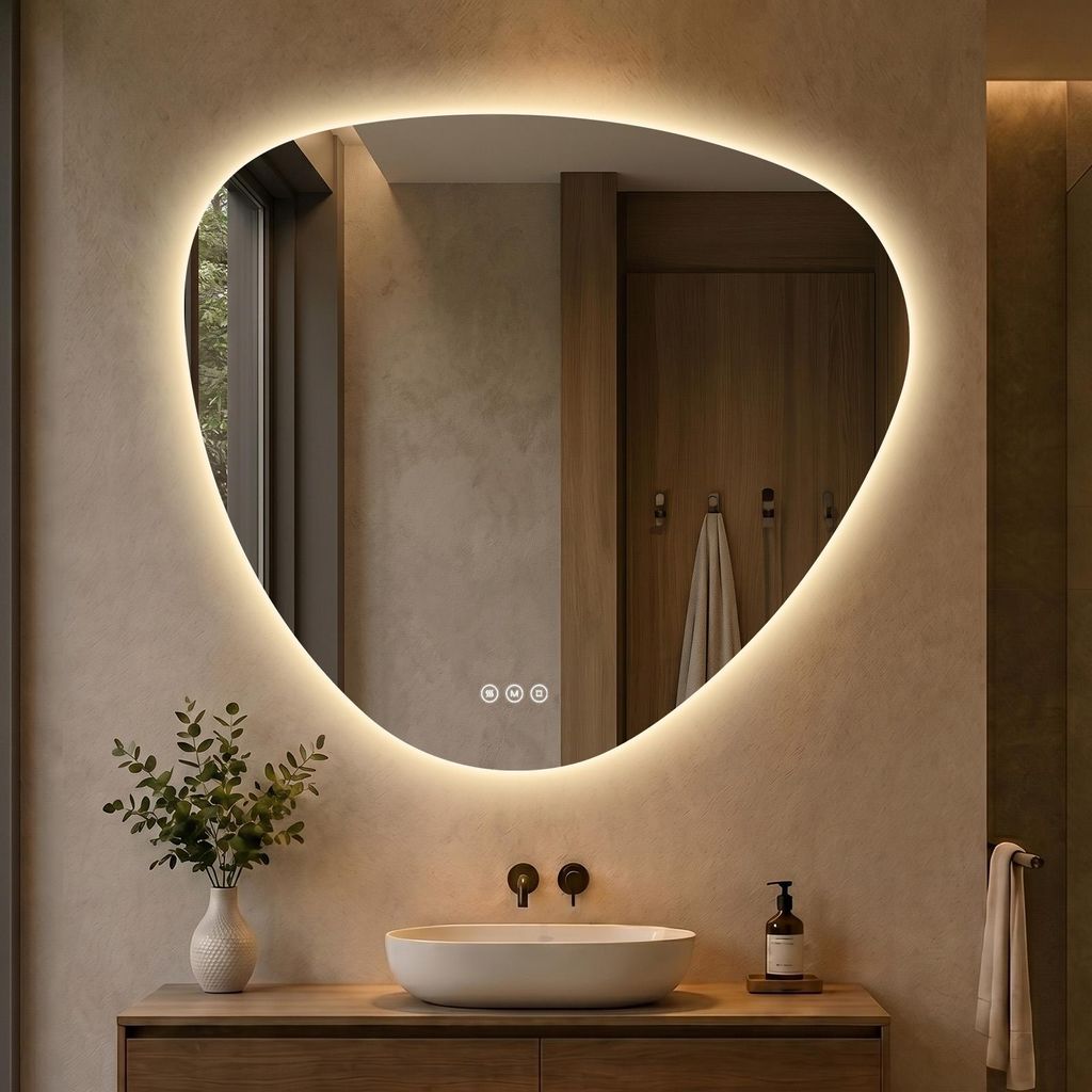S'AFIELINA Specchio Bagno LED 80 x 90 cm, Retroilluminato, Immagine del prodotto 
