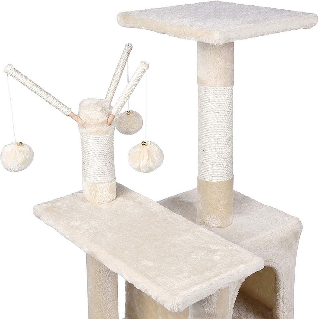 Kratzbaum 121cm Katzenbaum Beige Katzenkratzbaum Katzen Produktbild 3