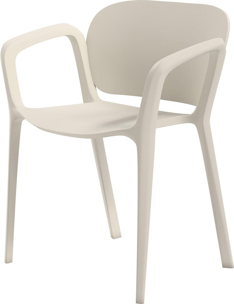 Gartenstuhl 4er Set wetterfest Gartenstühle aus Kunststoff Stapelstuhl mit Armlehne Rückenlehne bis 120 kg belastbar