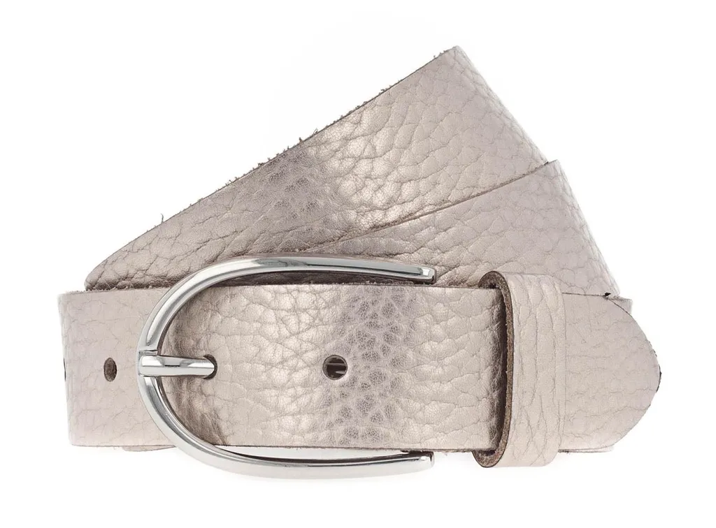 Cintura Pelle Vanzetti 30mm Glitter Radiance Platinumgold W95 Beige