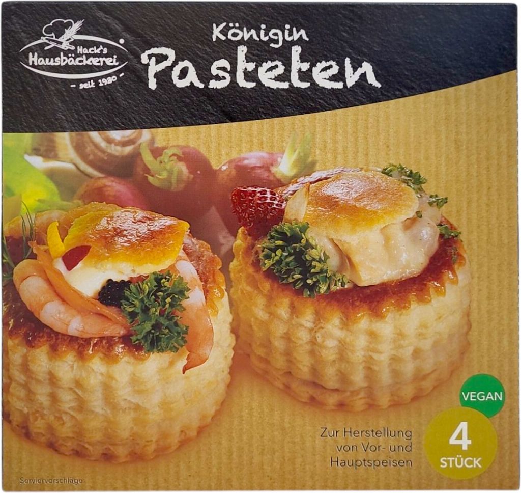Hack’s Hausbäckerei Königin Blätterteig Pasteten 4 Stck. Buffet Fingerfood