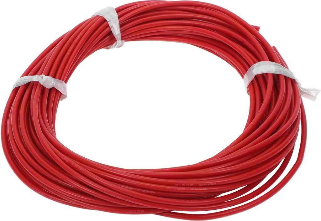 1 Stück 16AWG Universaler Massekabel-Autoradio, Automobil, Autolautsprecher-Stromkabel Vollständig isoliert & Soft-Touch-Mantel TC Rot 49FT