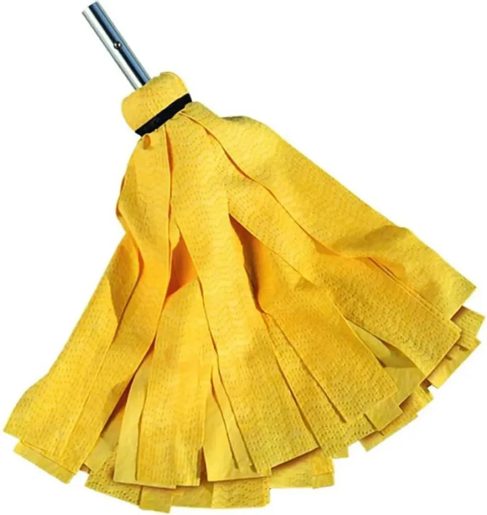 Balai à franges XL anti-rayures jaune - Finition parfaite sans traces