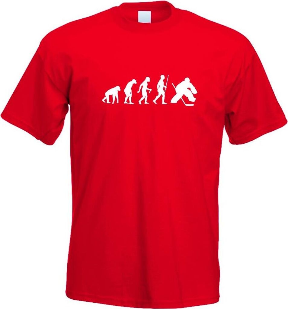 Kiwistar - T-Shirt - rot - Eishockey Puck Evolution 2 Motiv Bedruckt Funshirt Design Print - mit Motiv Bedruckt - Funshirt Design - Sport - Freizei...