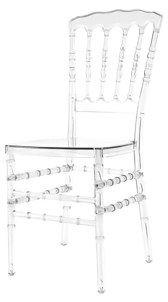 Esszimmerstühle 4er-Set - Stapelbarer Essstuhl aus Polycarbonat (PC) - 150 kg Tragkraft - Sitzhöhe 43,5 cm - Maße 37×38,5×90 cm - Transparent