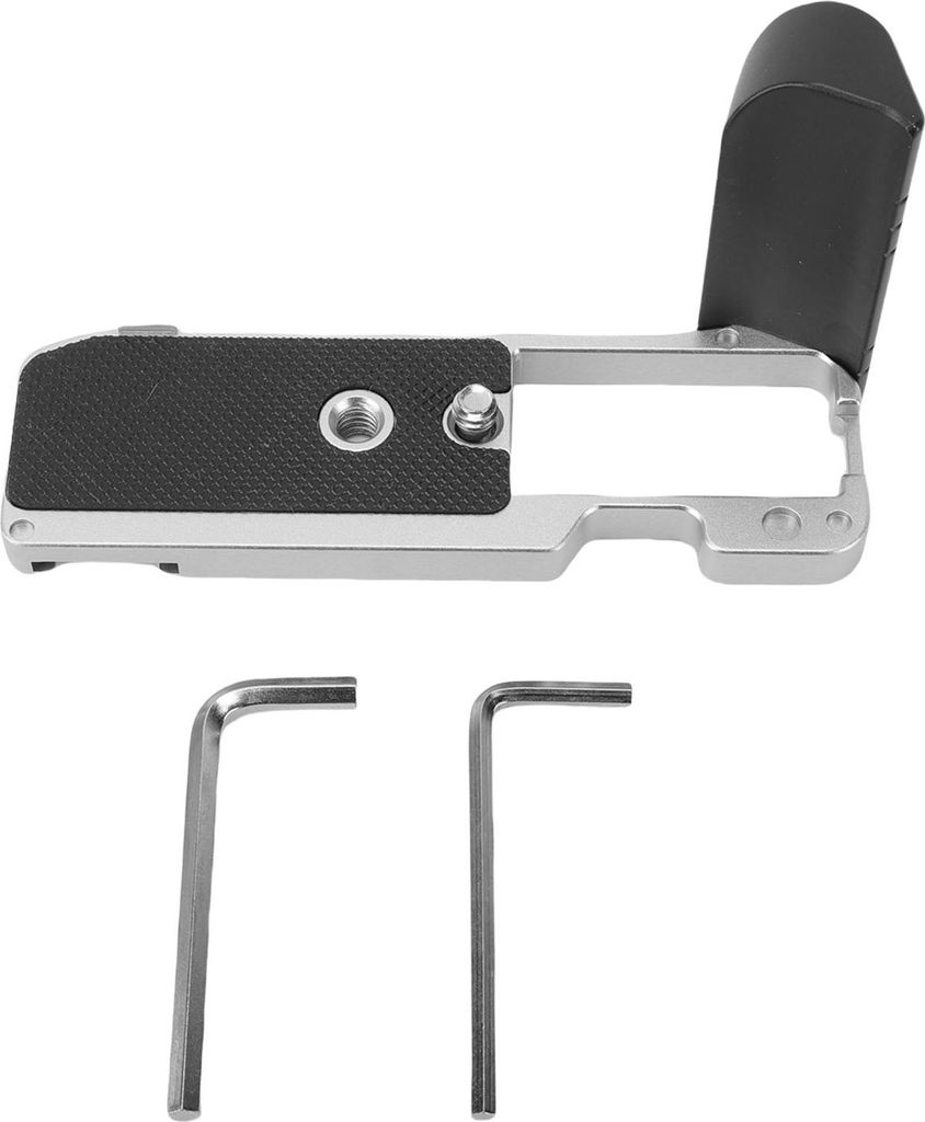 Handgriff L-Form Halterung Griff passend für X-M5 Kamera mit integrierter Schnellwechselplatte Handgriffhalter Anti-Rutsch-Pad Silber