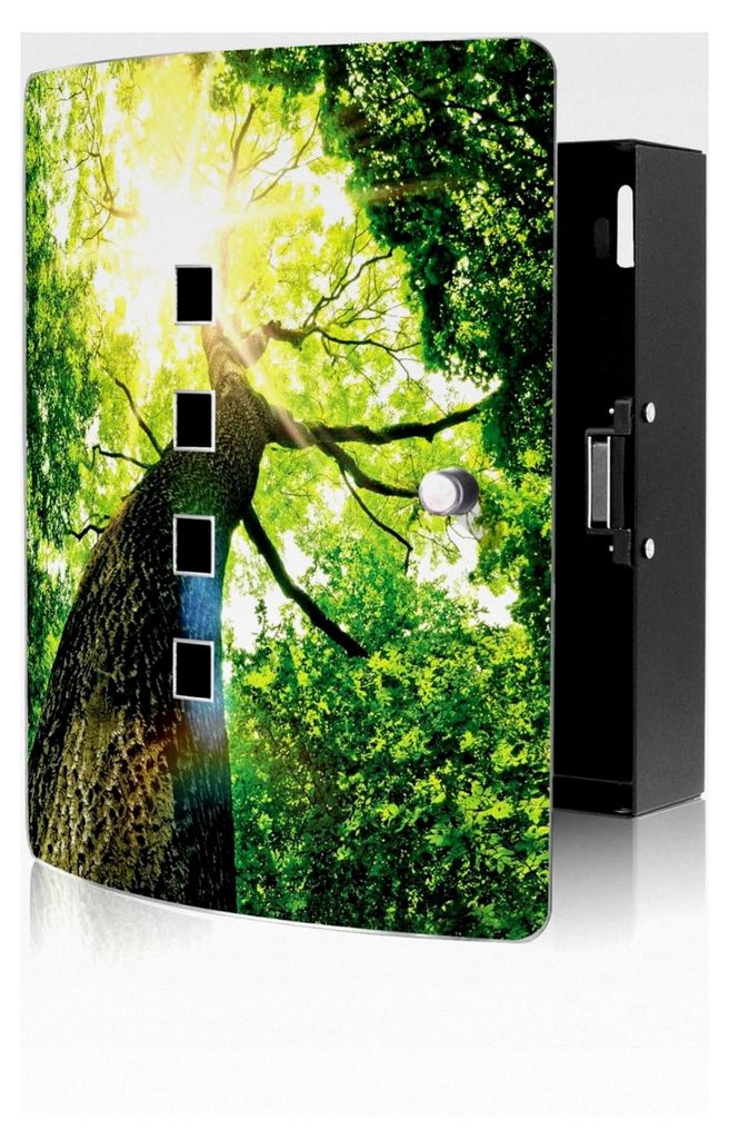 Design Schlüsselkasten aus Edelstahl für 10 Schlüssel - Schlüsselschrank zur Aufbewahrung von Schlüsseln 24 x 21,5 x 7 cm mit praktischem Magn...