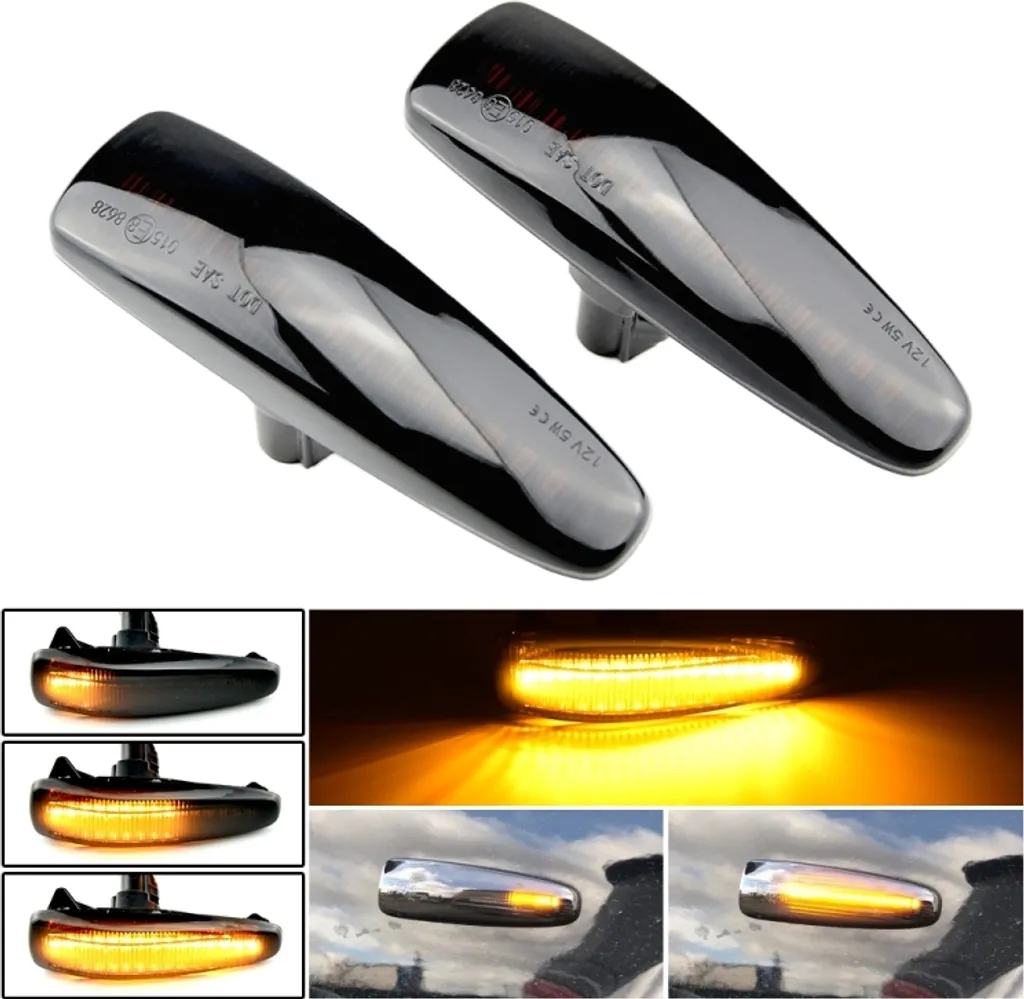 Luci Parafango Mitsubishi Lancer 08-18 LED Dinamiche Nere