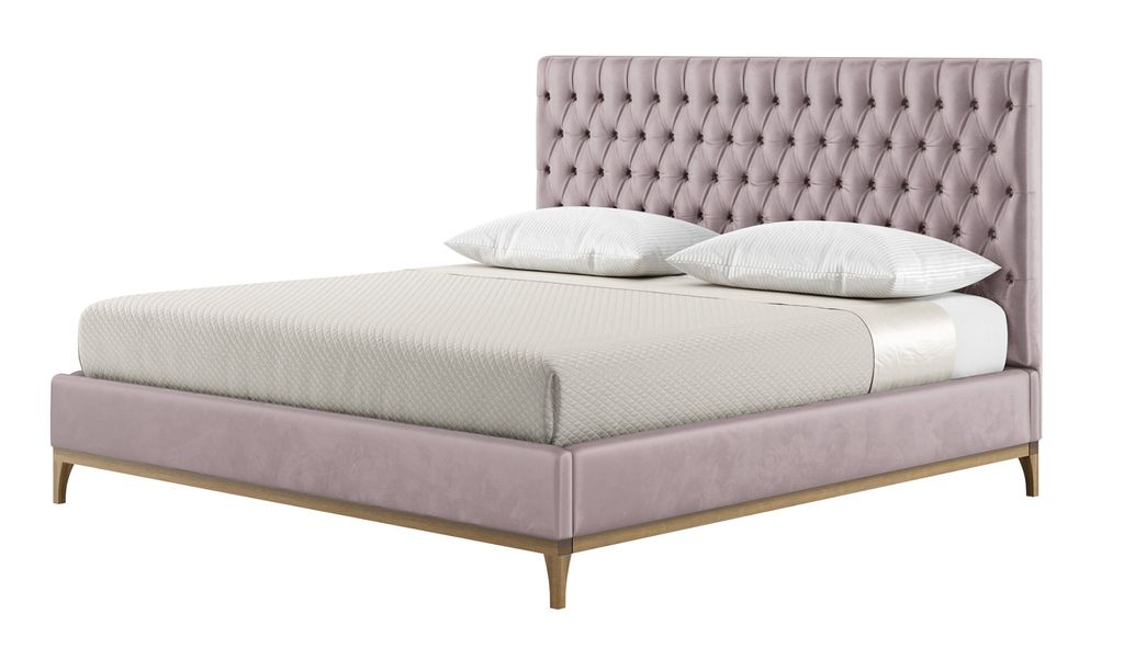 Schlaffabrik Polsterbett MARLON mit gestepptem Kopfteil (Velluto 14 & Wax Black)