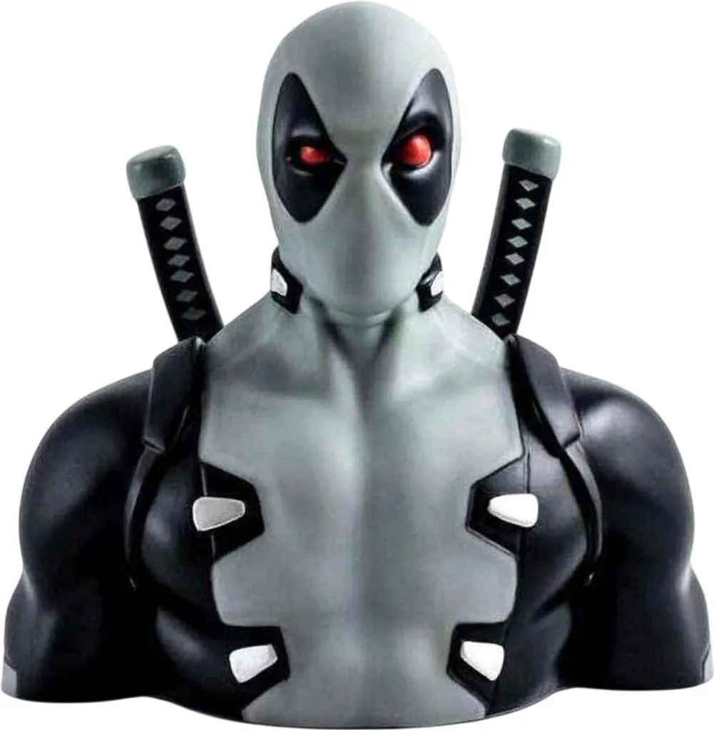 Tirelire Buste Deadpool Marvel Figurine de Collection Deluxe Coloris Rouge