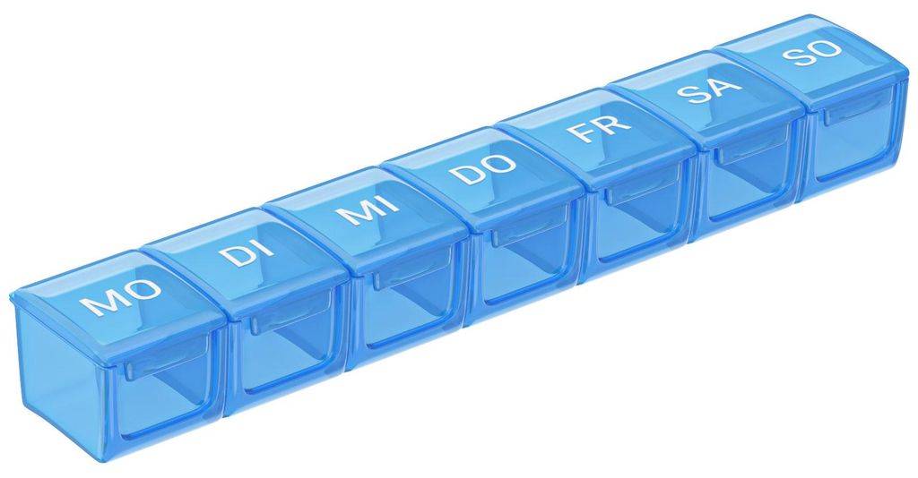 WELLGRO Tablettenbox für 7 Tage - Pillendose 1 Fach pro Tag Produktbild 