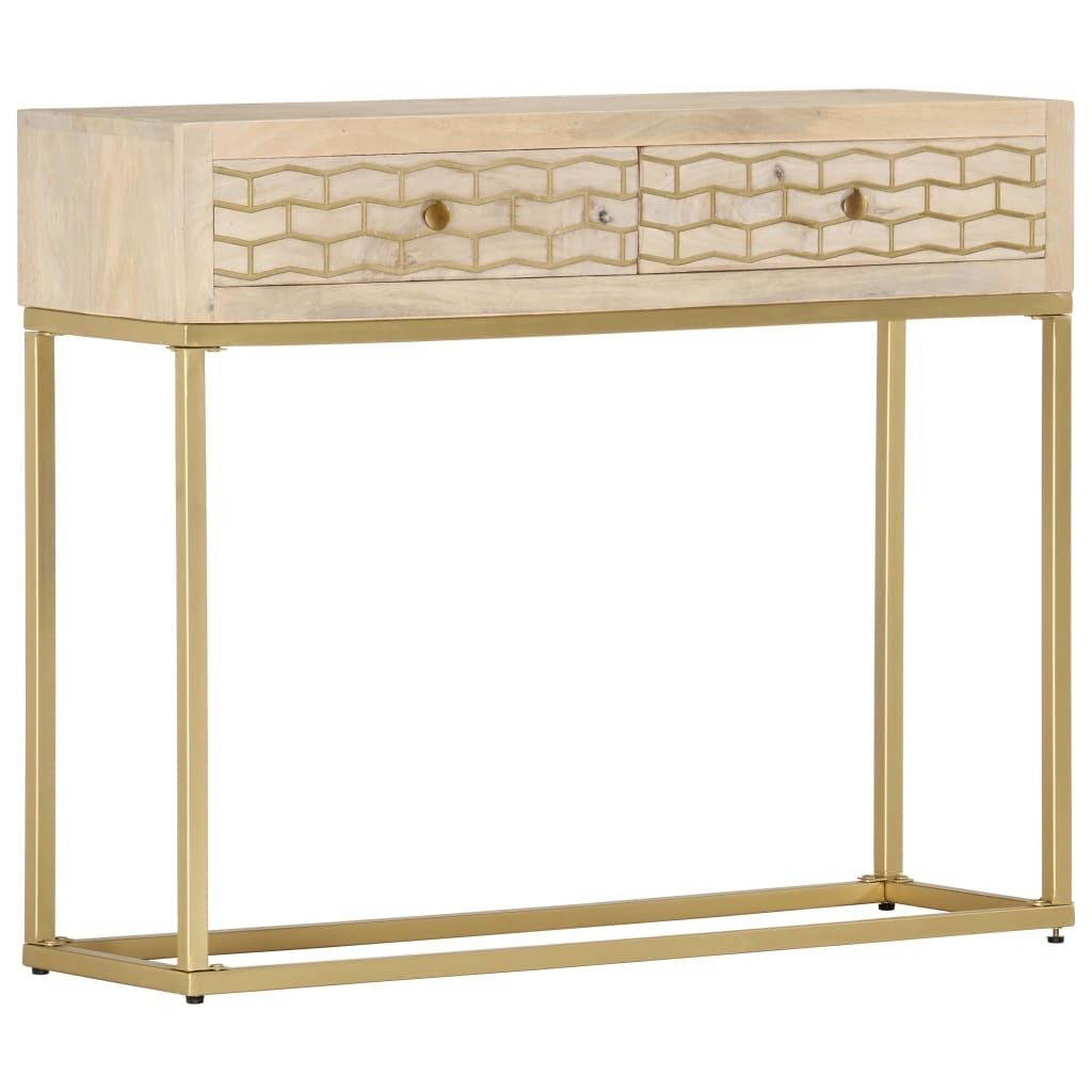 Konsolentisch Golden 90 × 30 × 75 cm Massivholz Mango Produktbild 