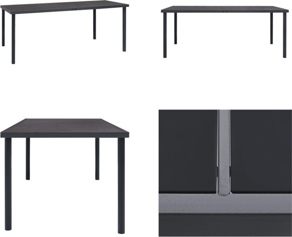 vidaXL Outdoor Esstisch Anthrazit 190x90x74 cm Stahl - Gartentisch - Gartentische - Outdoor-Tisch - Outdoor-Tische