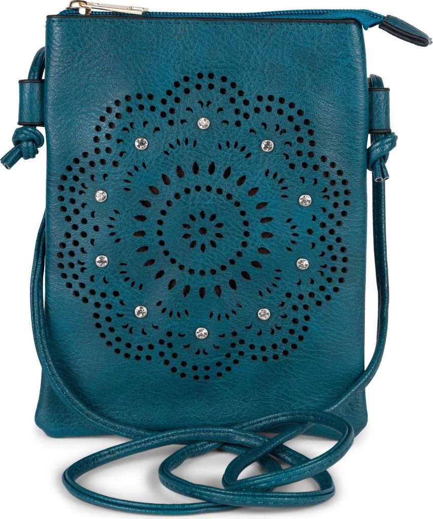 styleBREAKER Damen Mini Umhängetasche mit Blumen Lasercut Produktbild 