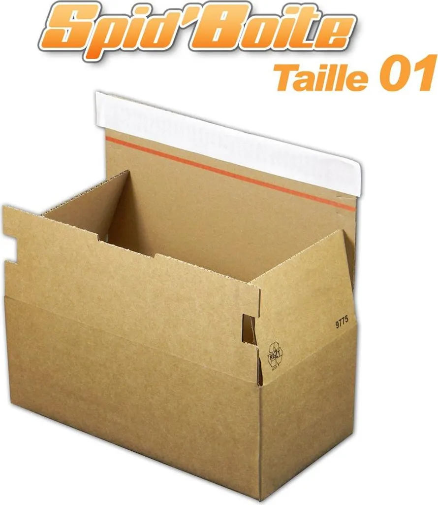 Emballage colis e-commerce Spid'boite 01 dimensions 268x135x100 mm