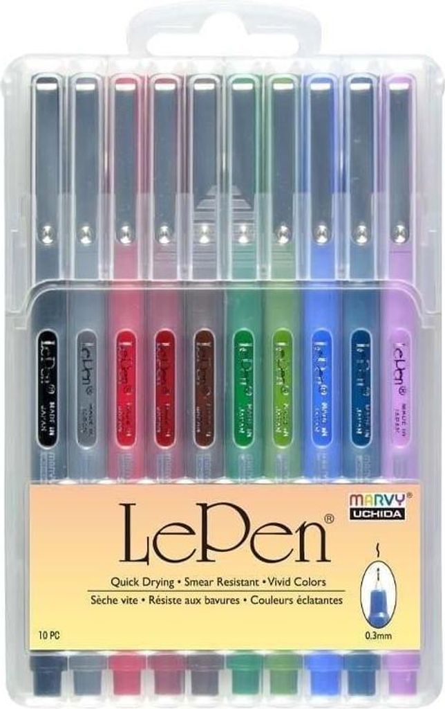 Le Pe Dark Fineliner, 10 Farben – Marvy