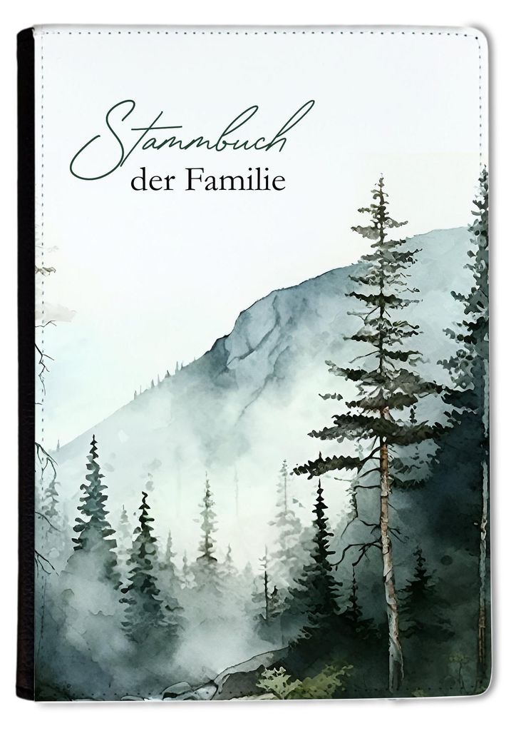 Familienstammbuch, Stammbuch A5 Wald Watercolor Stammbuch Produktbild 