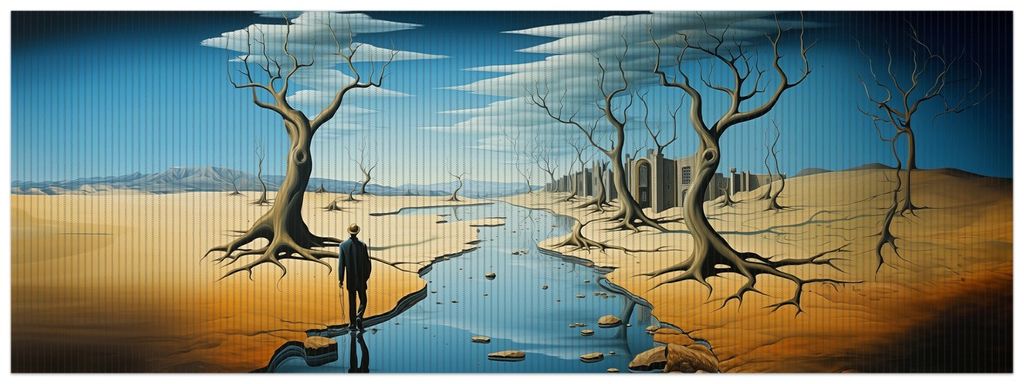 Wallario Duschmatte Antirutschmatte Badmatte Fußmatte Fluss der Zeit, Größe ca. 180 x 65 cm