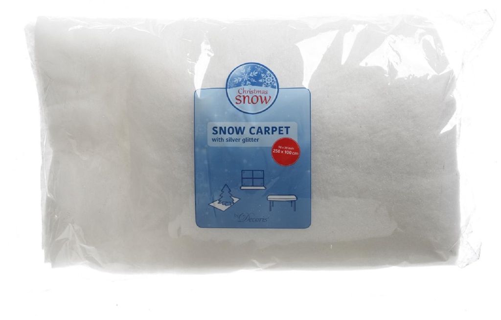 Schneeteppich Polyester Silberglitter L.250cm B.100cm H.1cm Produktbild 
