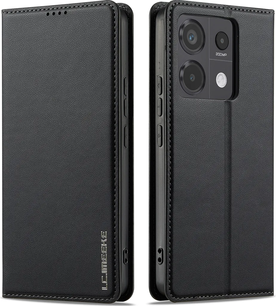 Custodia Pelle Xiaomi Redmi Note 13 Pro 5G Flip Magnetica Nero Portafoglio