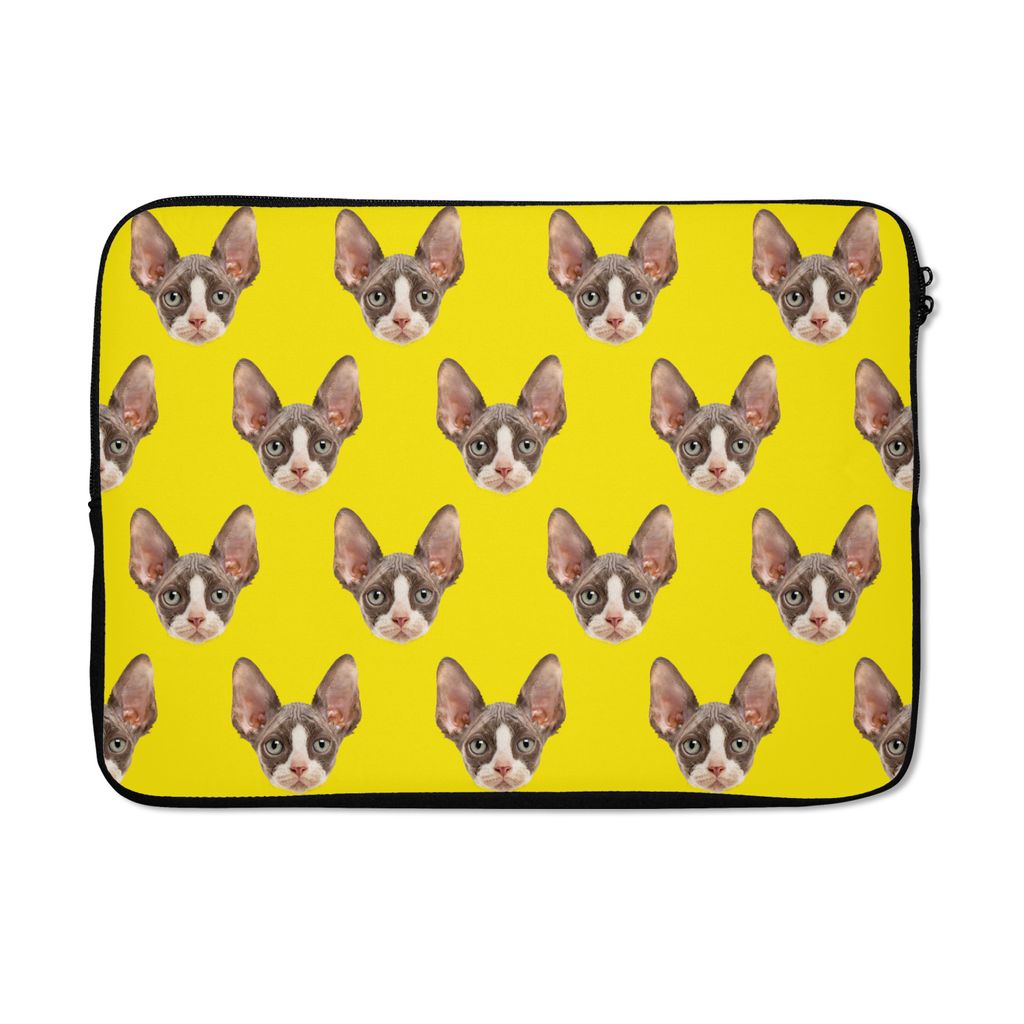 MuchoWow Laptop Hülle 13 Zoll Haustiere - Muster - Gelb Laptoptasche - Laptophülle - Sleeve - Rundumschutz