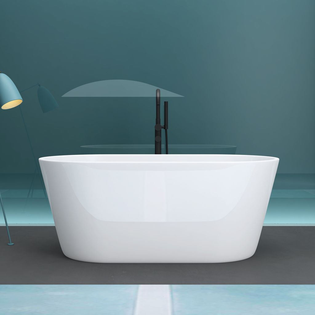 Mai & Mai freistehende Acryl-Badewanne Standbadewanne Weiß Produktbild 2