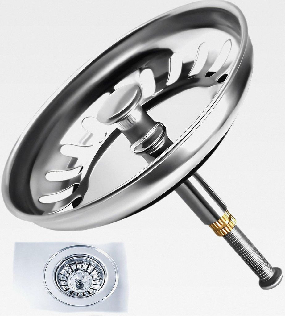 Universal Abflusssieb,Edelstahl WaschbeckenstöPsel,KüChe Abflussstopfen,Abflussstopfen Mit Sieb,Abflusssieb,StöPsel Waschbecken (Silber,81 Mm Br...