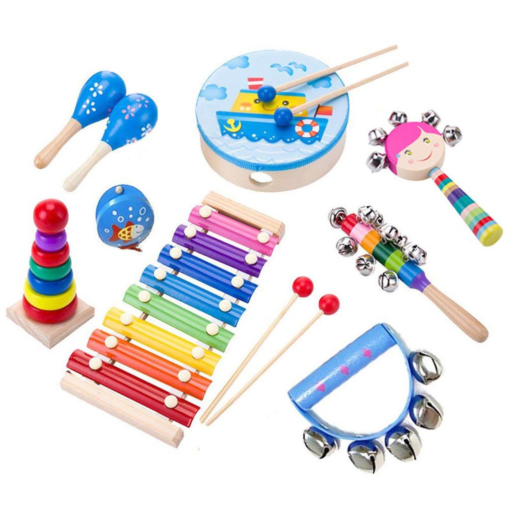 Musikalische Holz Instrumente Set für Kleinkinder und Vorschule Kinder. 
