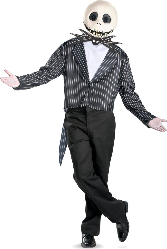 Jack Skellington Herrenkostüm Halloween schwarz-weiss - XL