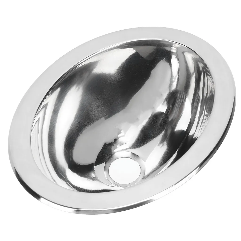 Évier de salle de bain à un bac compact en inox pour petite pièce