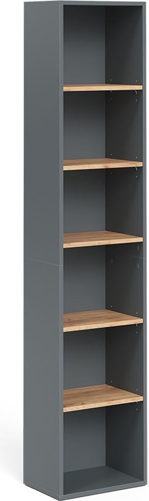 Vicco Hochregal Viktor, 40.2 x 188.6 cm, Anthrazit/Goldkraft Eiche/Goldkraft Eiche