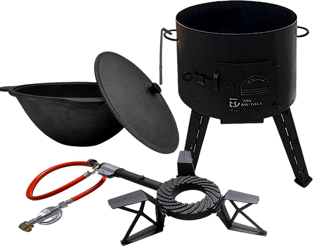 Utschak mit Kazan 16 L aus Gusseise Gasbrenner Feuerofen Produktbild 