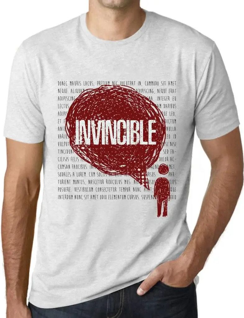Herren Grafik T-Shirt Gedanken unbesiegbar – Thoughts Invincible – Öko-Verantwortlich Vintage Jahrgang Kurzarm Lustige Druck Geburtstag Gesche...