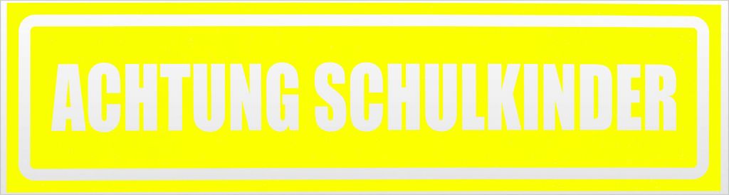 Kiwistar Achtung Schulkinder invertiert Magnetschild Schild magnetisch - 30cm Neongelb - Magnetfolie für Auto PKW Kfz